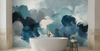 Blue Mist Abstract Mural Wallpaper