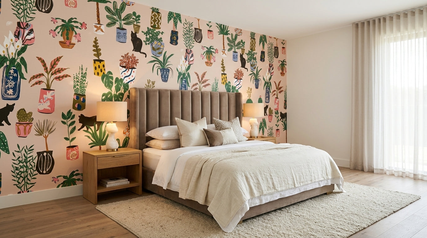 Houseplants and Cats Wallpaper