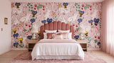 Rabbits and Pansies Wallpaper