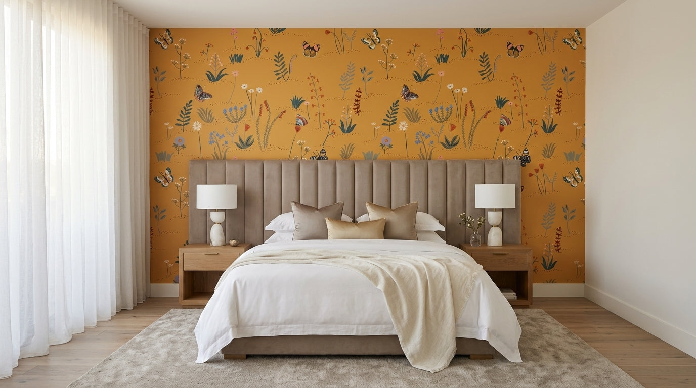 Wildflower Meadow Butterfly Wallpaper