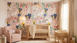 Rabbits and Pansies Wallpaper