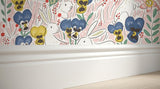 Rabbits and Pansies Wallpaper