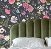 Midnight Black & Blooming Flowers Mural Wallpaper