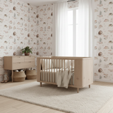 Neutral forest baby room wallpaper – design detail