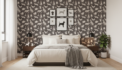 Modern Monochrome Dog Wallpaper