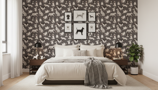 Modern Monochrome Dog Wallpaper