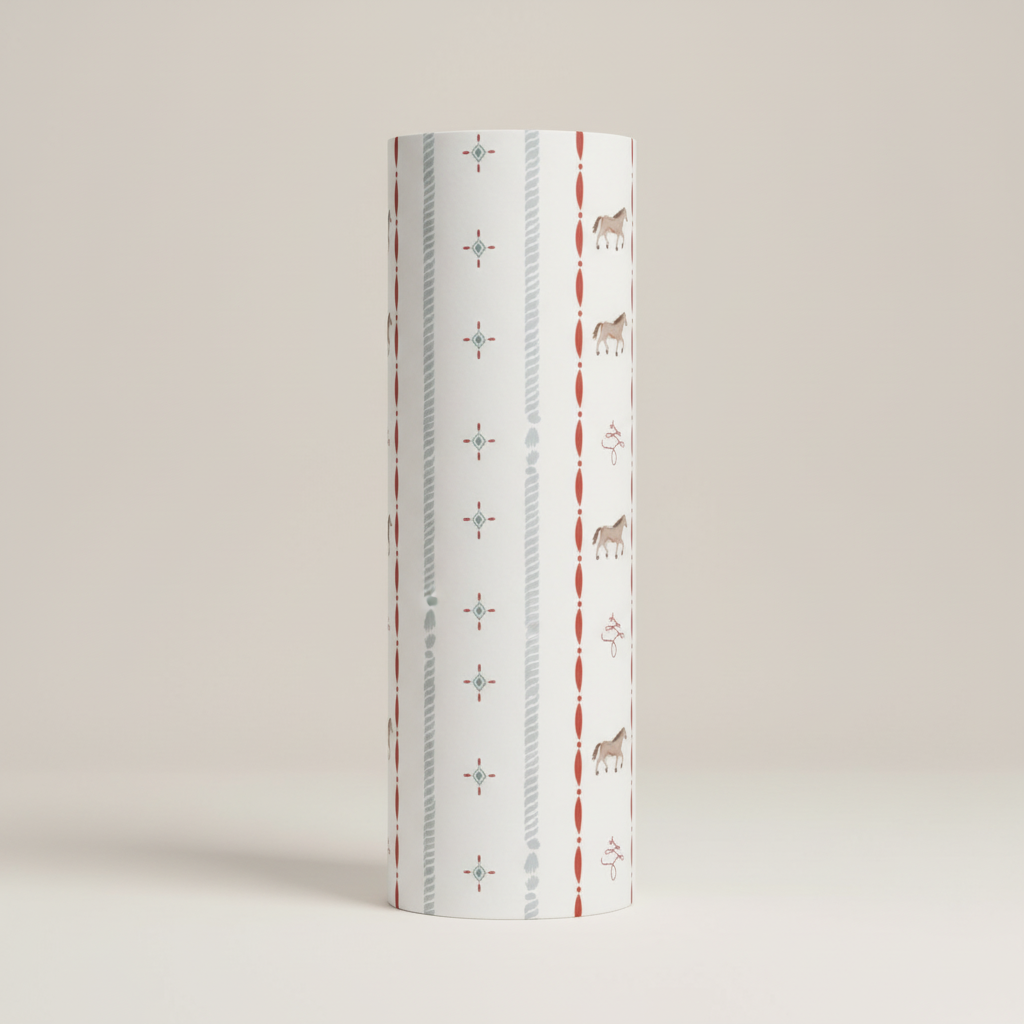 Vintage horse stripe nursery wallpaper – design detail