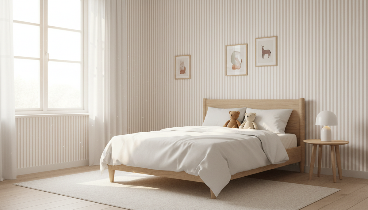 Beige stripe wallpaper – design detail