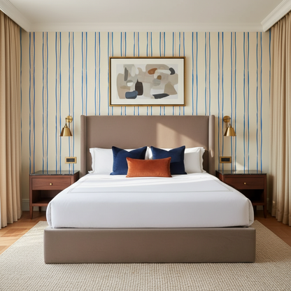 Hamptons Style Vertical Stripe Wallpaper