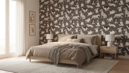 Modern Monochrome Dog Wallpaper