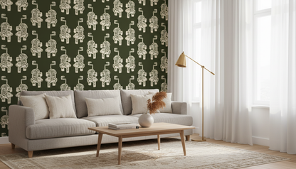 Olive Green Tiger Wallpaper