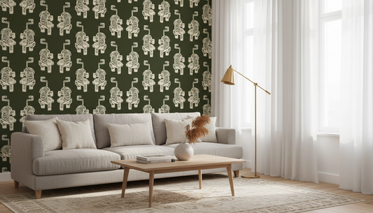 Olive Green Tiger Wallpaper
