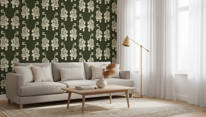 Olive green tiger wallpaper