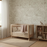 Neutral safari beige animal children's wallpaper