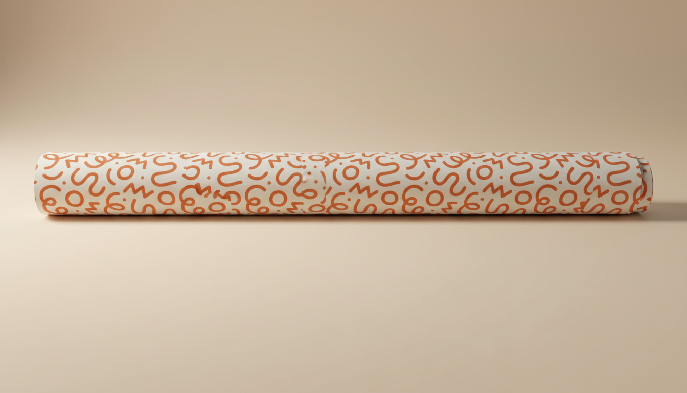 Terracotta abstract squiggle wallpaper – design detail