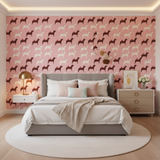 Pink dog wallpaper – design detail