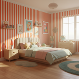 Red stripe wallpaper – design detail