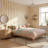 Mustard wavy stripe wallpaper – design detail