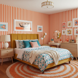 Red stripe wallpaper – design detail