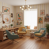 Retro stripe colourful vintage wallpaper – design detail
