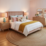 Blush pink vertical stripe wallpaper – design detail