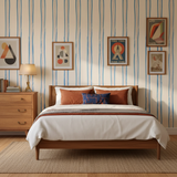 Hamptons style vertical stripe wallpaper – design detail