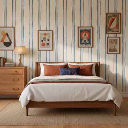 Hamptons Style Vertical Stripe Wallpaper