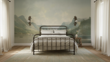 Soft green valley and lake wall mural wallpaper – design detail