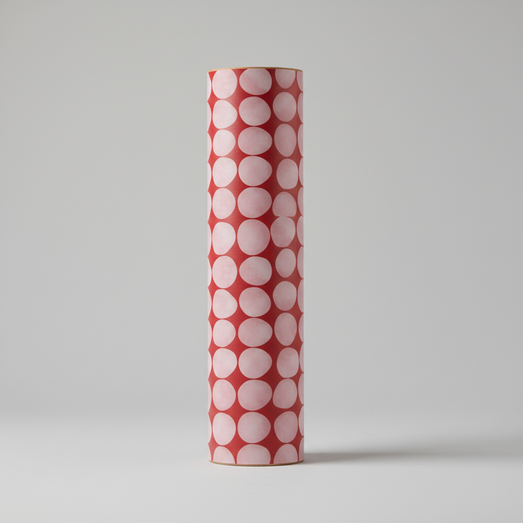 Blush retro dot nursery wallpaper – design detail