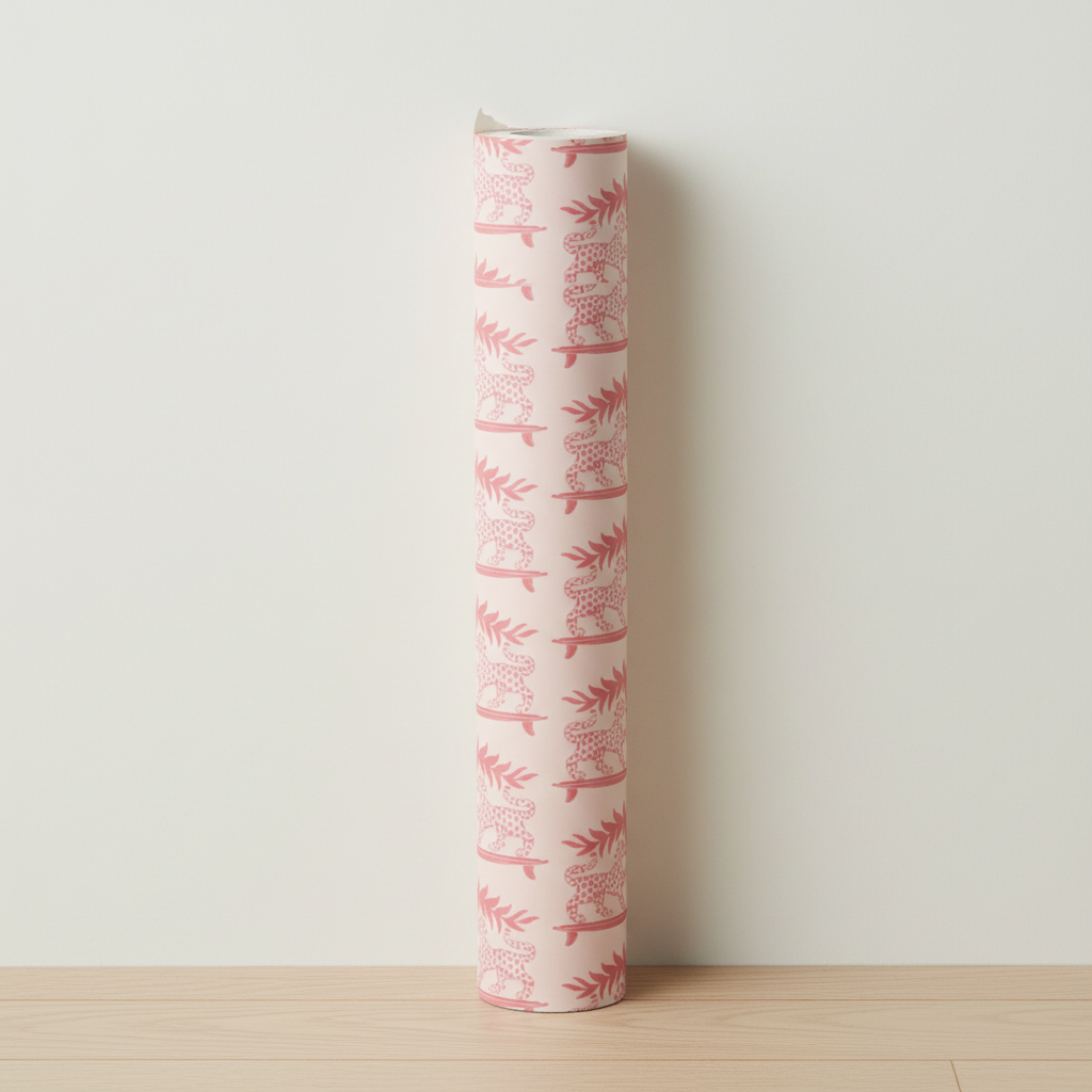 Pink hedgehog toile wallpaper – design detail
