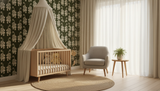 Olive green tiger wallpaper – design detail