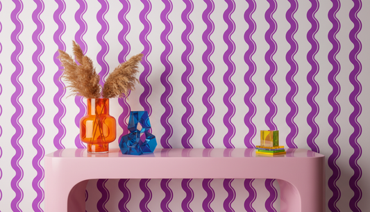 Purple Wavy Stripe Wallpaper