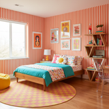 Red stripe wallpaper – design detail