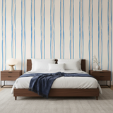 Hamptons style vertical stripe wallpaper – design detail