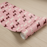 Pink dog wallpaper – design detail
