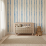 Hamptons style vertical stripe wallpaper – design detail
