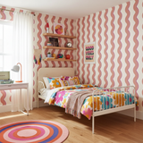 Retro pink wavy wallpaper – design detail