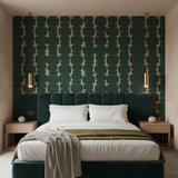 Green geometric wallpaper – design detail