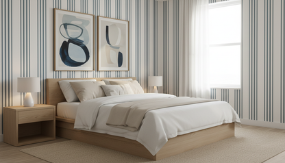 Blue Double Stripe Wallpaper