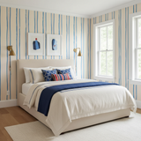 Hamptons style vertical stripe wallpaper – design detail