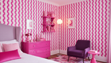 Hot pink wavy stripe wallpaper – design detail