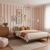 Soft blush pink vertical stripe wallpaper – design detail
