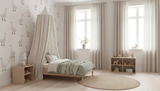 White goose nursery wallpaper – design detail