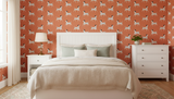 Terracotta orange dog wallpaper – design detail