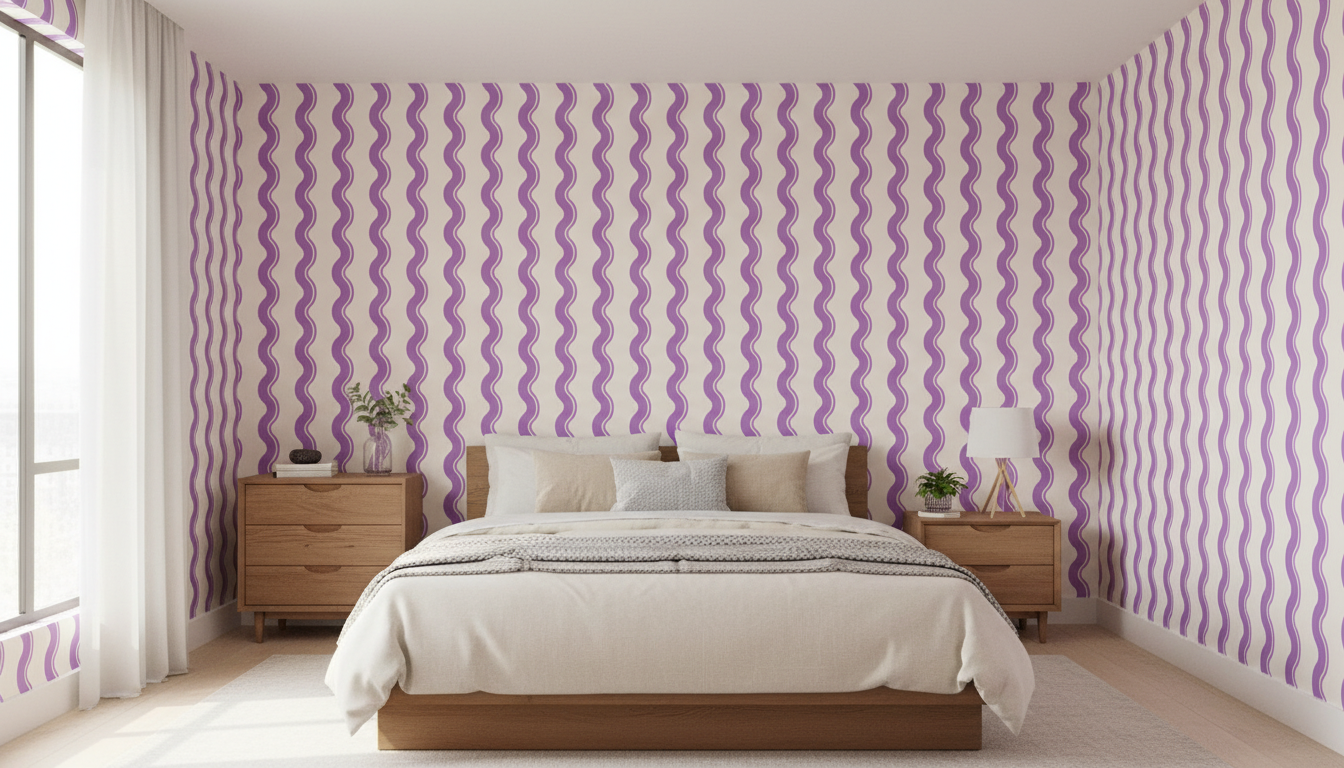 Purple groovy wallpaper – design detail