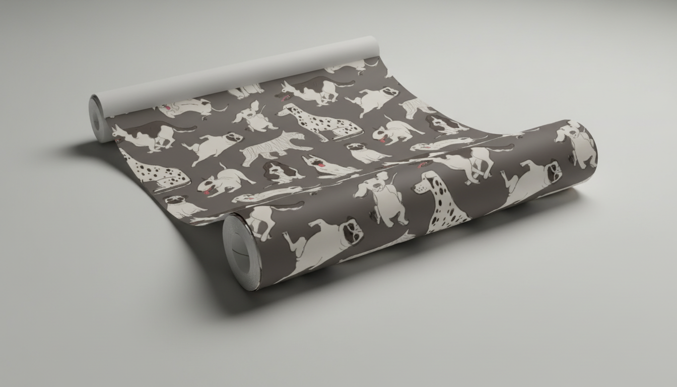 Modern Monochrome Dog Wallpaper