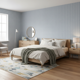 Blue wavy stripe wallpaper – design detail