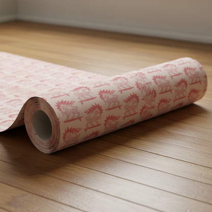 Pink Hedgehog Toile Wallpaper