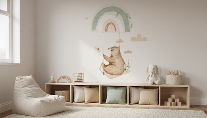 Bear and Rainbow Wall Stickers