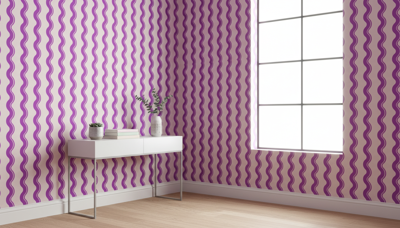 Purple groovy wallpaper – design detail